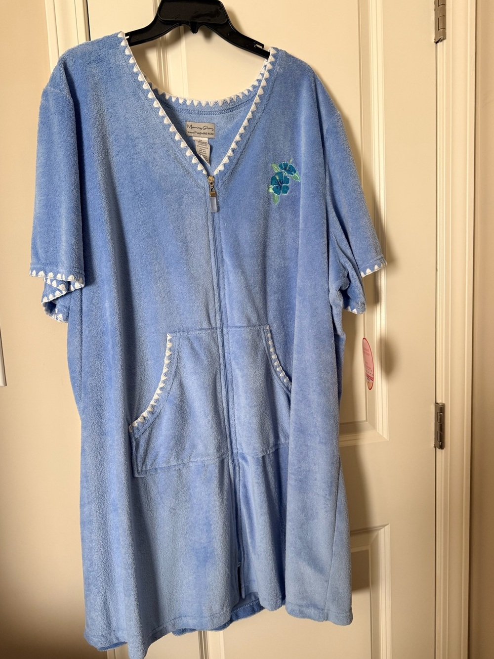 Blue Terry Zip-Front Women’s One-Piece NWT